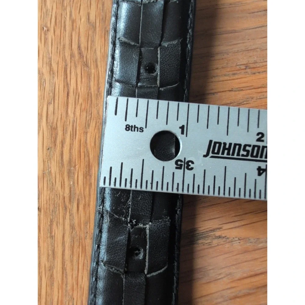 Men's  Black Woven Laced Genuine Bull Leather Casual Dress Belt 1